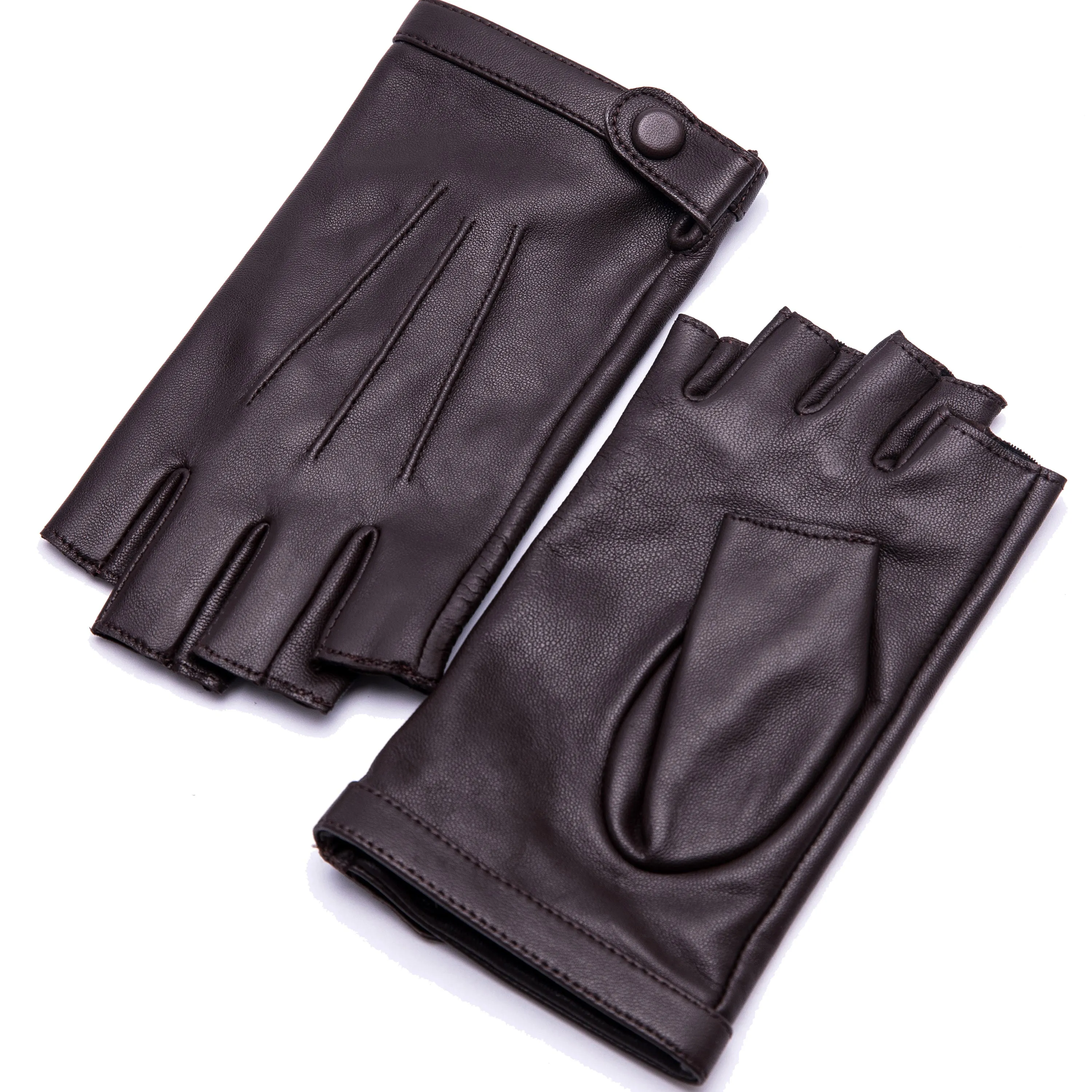 YISEVEN Women's Fingerless Lambskin  Leather Gloves