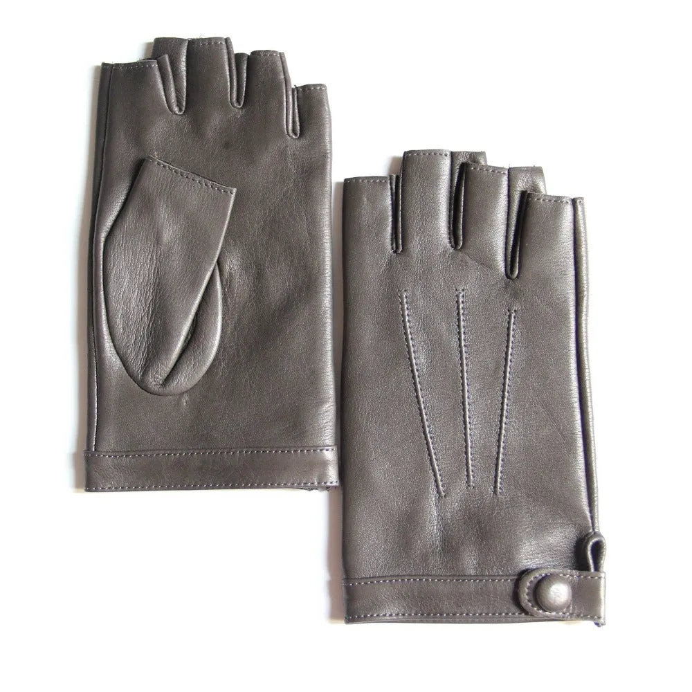 YISEVEN Women's Fingerless Lambskin  Leather Gloves