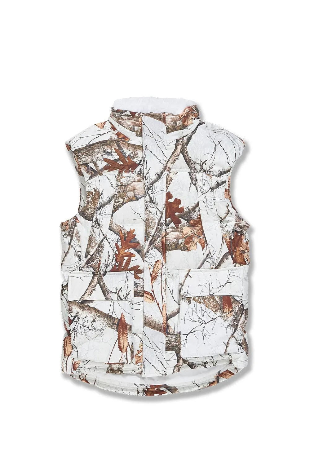 Yukon Fur Lined Puffer Vest (Snow Camo)