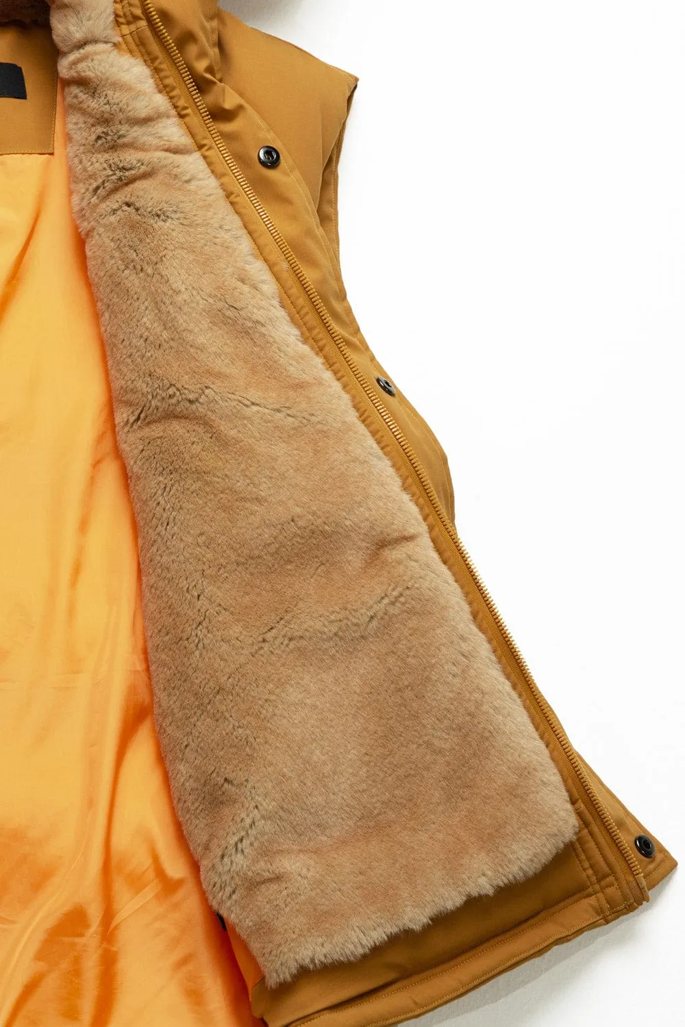 Yukon Fur Lined Puffer Vest (Wheat)