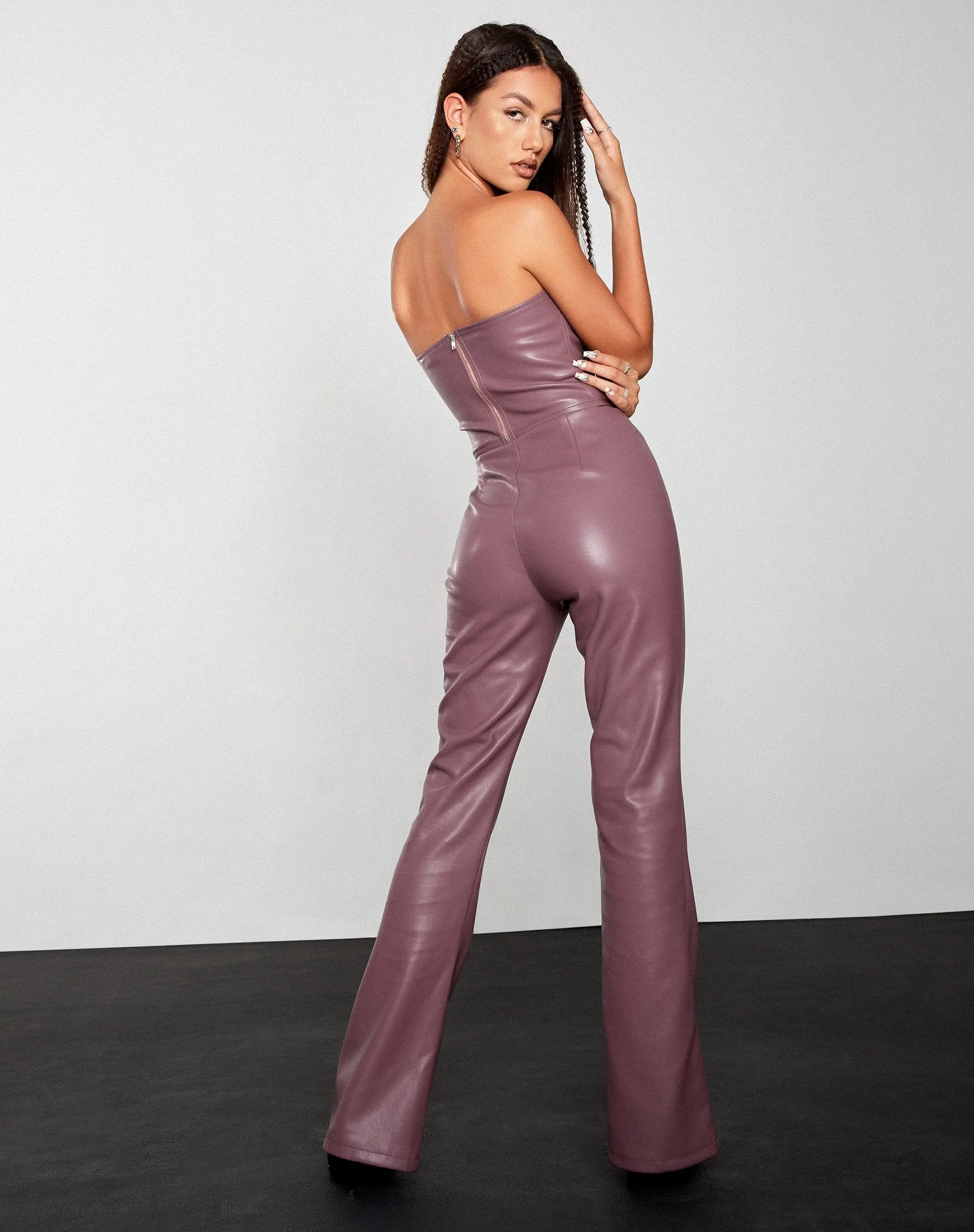 Zalor Flare Trouser in Pu Purple