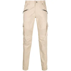 Zip-Up Cotton Tapered Trousers